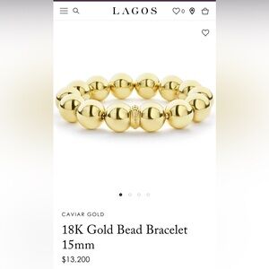 Authentic Lagos 15mm Gold Bead Bracelet